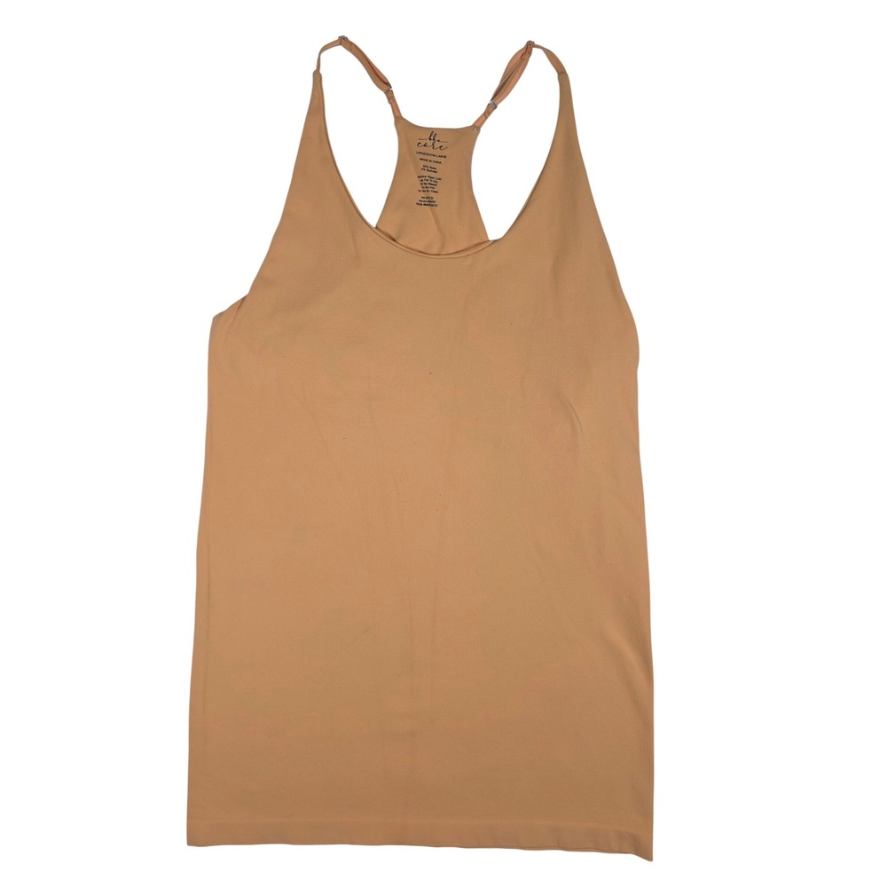 BKE Core Tank Top Racerback Seamless Adjustable Strap L/XL Orange Athleisure